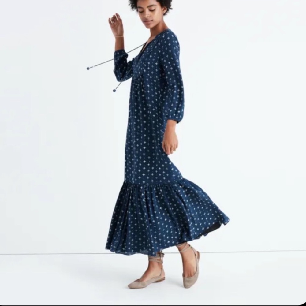 MADEWELL Silk Medallion Dot Maxi Dress